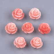 Synthetic Coral Beads, Dyed, Flower, Light Coral, 12~13x12~13x8~9mm, Hole: 1.2mm(CORA-S027-31H)