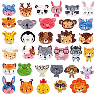 DIY Cartoon Style Animal  Sticker Kit, Including Resin Rhinestones Bag, Diamond Sticky Pen, Tray Plate and Glue Clay, Mixed Color, 2.5~177x2.5~150x0.3~8.5mm(DIY-WH0453-29)