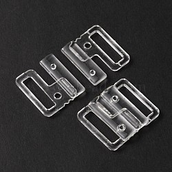 Plastic Bikini Clips, Bra Clasp Replacement Part, Lingerie Snap Closure, Clear, 26x31x4mm, Hole: 4.5x20mm(FIND-WH0042-79B-03)