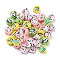 Handmade Polymer Clay Beads, Mixed Animal, Mixed Color, 9.5x4mm, Hole: 1.6mm(X-CLAY-E005-04)