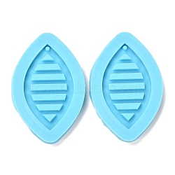 DIY Pendant Silicone Molds, Resin Casting Molds, Clay Craft Mold Tools, Horse Eye, Blue, 45x30x5mm, Hole: 1.5mm, Inner Diameter: 36x20mm, 2pcs/set(DIY-P030-14)