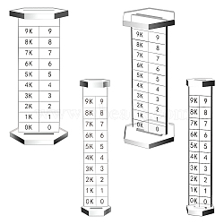 2 Sets 2 Sizes Clear Acrylic Airplane Model Holders with Scales, Plane Display Basements, Hexagon, Finished Product: 2.1x2.45x11cm, 4.3x4.95x11cm, 1 set/size(ODIS-WH0025-170B)