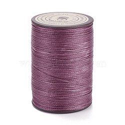 Flat Waxed Polyester Thread String, Micro Macrame Cord, for Leather Sewing Stitching, Old Rose, 0.8~0.9x0.3mm, about 109.36 Yards(100m)/Roll(YC-D004-01-013)