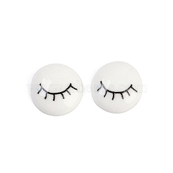 Flat Round Cartoon Resin Cabochons, Eyelash, 13x4mm(CRES-Q009-01D)