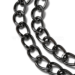 Aluminium Twisted Curb Chains, Unwelded, Faceted, Gunmetal, 10x6.5x1.8mm(CHA-YW0001-07B)
