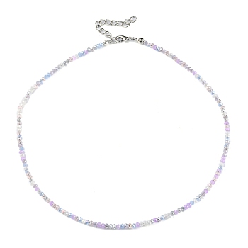 Bling Glass Beaded Necklace for Women, Plum, 16.93 inch(43cm)