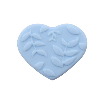 Silicone Tooth Gel Beads, Silicone Teething Beads, Baby Toy, Heart, Light Sky Blue, 25x20mm