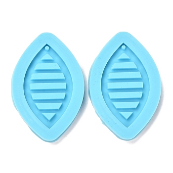 DIY Pendant Silicone Molds, Resin Casting Molds, Clay Craft Mold Tools, Horse Eye, Blue, 45x30x5mm, Hole: 1.5mm, Inner Diameter: 36x20mm, 2pcs/set