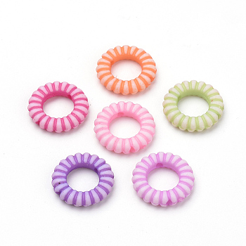 Craft Style Acrylic Bead Frames, Ring, Mixed Color, 16x3.5mm, Hole: 1mm, Inner Diameter: 8.5mm, about 1050pcs/500g