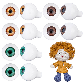AHADERMAKER 6 Pairs 3 Colors Teardrop Shaped Acrylic Doll Craft Eyes, for Bjd Doll Safety Animal Eyes Making, Mixed Color, 16x12.5mm, Hole: 1.8mm, 2 pairs/color