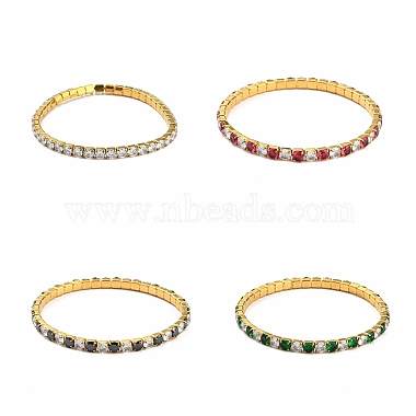 Mixed Color Flat Round 304 Stainless Steel Bracelets