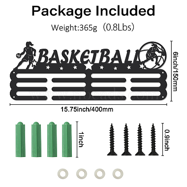 Estante de pared para exhibición con soporte para colgar medallas de hierro con tema deportivo(ODIS-WH0021-550)-2