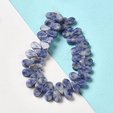 perles de jaspe tache bleue naturelle(G-B064-B59)-2
