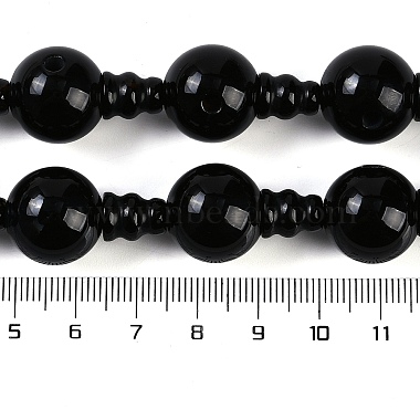 Natural Black Onyx 3-Hole Guru Beads Strands(G-H064-E08-03B)-4