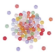 100Pcs 10 Colors Transparent Glass Beads, Pumpkin, Mixed Color, 10x10x7mm, Hole: 1.2mm, 10pcs/color(GLAA-CJ0001-46)