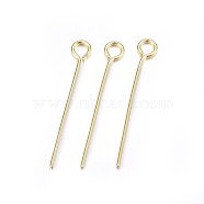 304 Stainless Steel Eye Pins, Golden, 22mm, Hole: 2mm, Pin: 0.6mm(X-STAS-F174-10G-B)