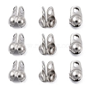 304 Stainless Steel Bead Tips, Calotte Ends, Clamshell Knot Cover, Stainless Steel Color, 8x4mm, Hole: 2mm(X-STAS-R063-22)