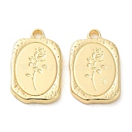 Alloy Pendants, Rectangle, Golden, 23x15x2.5mm, Hole: 2mm(PALLOY-P303-22G)