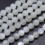Natural White Moonstone Round Bead Strands, Grade AA, 10mm, Hole: 1mm, about 40pcs/strand, 15.5 inch(G-M262-10mm-04)