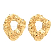 304 Stainless Steel Stud Earrings for Women, Twist Donut, Real 18K Gold Plated, 30.5x26mm(EJEW-E291-11G)