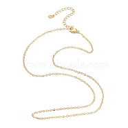 Brass Chain Necklacess, with Brass End Chain, Long-Lasting Plated, Cadmium Free & Lead Free, Real 18K Gold Plated, 16.3 inch(41.3cm)(X-KK-P205-01G)