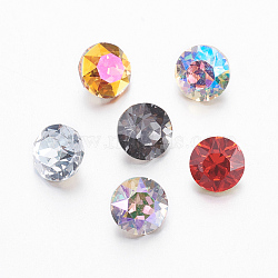 K9 Glass Rhinestone Cabochons, Pointed Back & Back Plated, Faceted, Diamond, Mixed Color, 7x5mm(RGLA-G005-7mm-M)