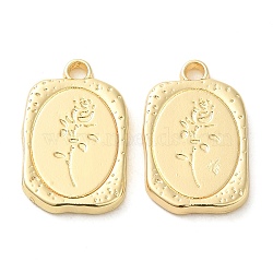 Alloy Pendants, Rectangle, Golden, 23x15x2.5mm, Hole: 2mm(PALLOY-P303-22G)