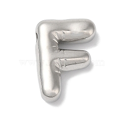 Non-Tarnish 304 Stainless Steel Pendants, Letter Charm, Letter F, 20x15x5mm, Hole: 3x2mm(STAS-Z063-01P-F)