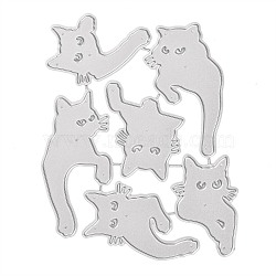 Carbon Steel Cutting Dies Stencils, for DIY Scrapbooking/Photo Album, Decorative Embossing DIY Paper Card, Cat, Matte Platinum Color, 11.3x8.7x0.08cm(DIY-P011-19)