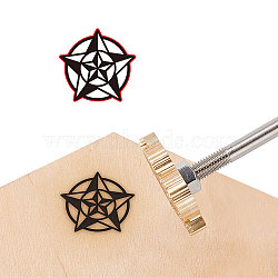 Brass Branding Iron Stamps, Bent Head, for Cake/Wood/Leather, Star Pattern, 31.5x3x3cm(AJEW-WH0158-014)
