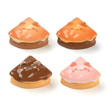 Resin Imitation Food Decoden Cabochons, Triangle Cake, Mixed Color, 16x23x14mm