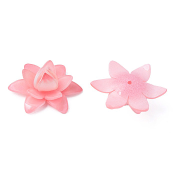 Plastic Beads, Flower, Pink, 33x33x13mm, Hole: 1.2mm
