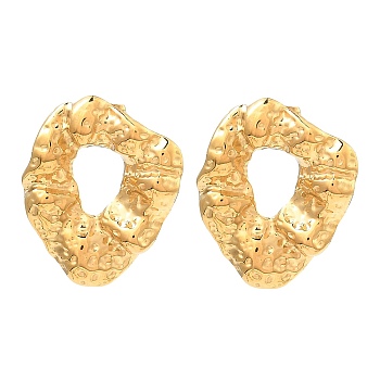 304 Stainless Steel Stud Earrings for Women, Twist Donut, Real 18K Gold Plated, 30.5x26mm