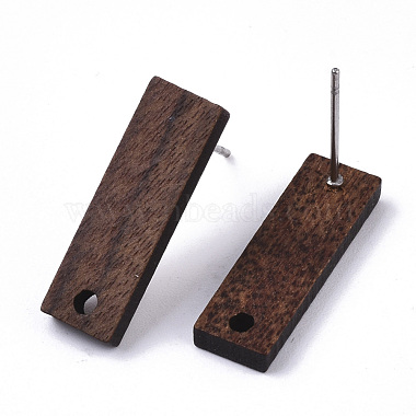 Accessoires de boucles d'oreilles en bois de noyer(X-MAK-N033-009)-3