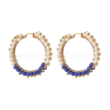 Blue Round Glass Earrings
