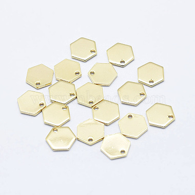 Real 18K Gold Plated Hexagon Brass Charms
