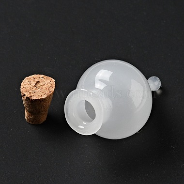 Ornement de bouteilles de liège en verre en forme de larme(AJEW-A039-01E)-3