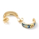 Semicircular Brass Enamel Half Hoop Earrings(EJEW-L234-039G)-2