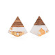 Boucles d'oreilles bicolores en résine et bois de noyer(MAK-N032-031)-3