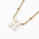 Natural Shell Initial Pendant Necklaces(NJEW-JN03298)-3