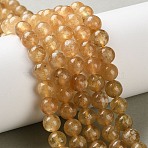 Natural Yellow Garnet Beads Strands, Round, 8mm, Hole: 2mm, about 52pcs/strand, 15.75''(40cm)(G-Z129-C01-8mm-02)