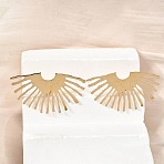 304 Stainless Steel Stud Earrings for Women, Sunburst, Golden, 45.5x25mm(EJEW-K296-10G)