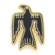 Alloy Enamel Pin Brooch, for Backpack Clothes, Eagle, Black, 35x25mm(JEWB-S013-07)