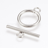 304 Stainless Steel Toggle Clasps, Stainless Steel Color, toggle: 20x16.5x2mm, Hole: 3mm, inner: 11.5mm, bar: 23x6.5x2mm, Hole: 3mm.(STAS-F114-04P-C)