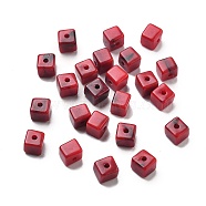 Transparent Acrylic Beads, Imitation Gemstone Beads, Cube, FireBrick, 6x6x6mm, Hole: 1.6mm(OACR-H044-04B-11)