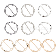 10Pcs 5 Colors Zinc Alloy Buckles, for Strap Leathercraft Bag Belt, Flat Round, Mixed Color, 50x3.5mm, Inner Size: 20.5x39mm, 2pcs/color(FIND-GF0002-34A)