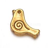 Tibetan Style Alloy Beads, Lead Free & Cadmium Free, Bird, Antique Golden, 9mm long, 15mm wide, 2.5mm thick, Hole: 1.5mm(X-GAB5587Y)