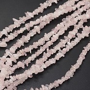 Chips Natural Rose Quartz Beads Strands, 3~8x3~12x3~5mm, Hole: 1mm, about 32 inch(G-N0164-39)