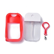 Empty Portable Plastic Spray Bottles, Refillable Bottles, Fine Mist Atomizer, with Silicone Case and Lobster Clasp, Rectangle, Red, 17x6.1cm, Capacity: 50ml(1.69 fl. oz)(MRMJ-Z001-01C)