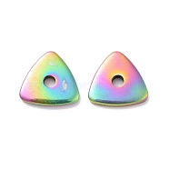 Ion Plating(IP) 304 Stainless Steel Beads, Triangle, Rainbow Color, 6x6x1mm, Hole: 1mm(STAS-D185-04M-01)
